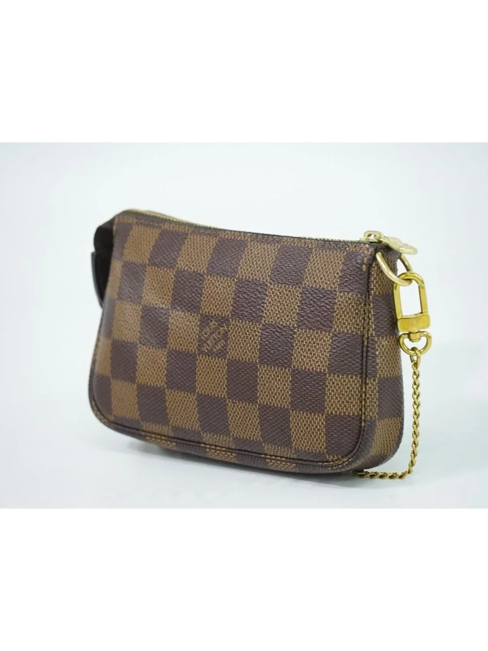 Louis Vuitton LV Mini Pochette Accessoires Damier Ebene Handbag Pouch Brown